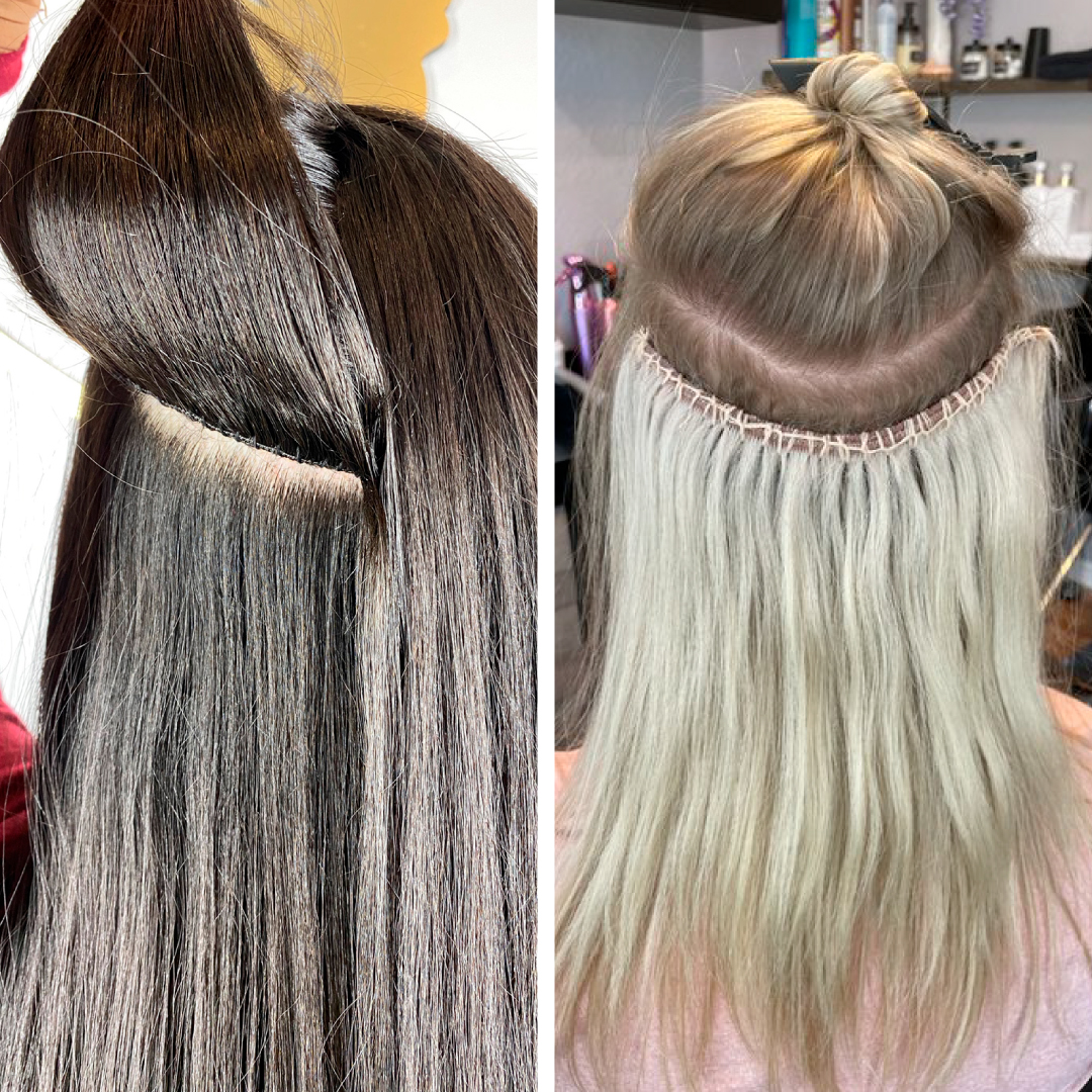 hand tied extensions vs machine weft